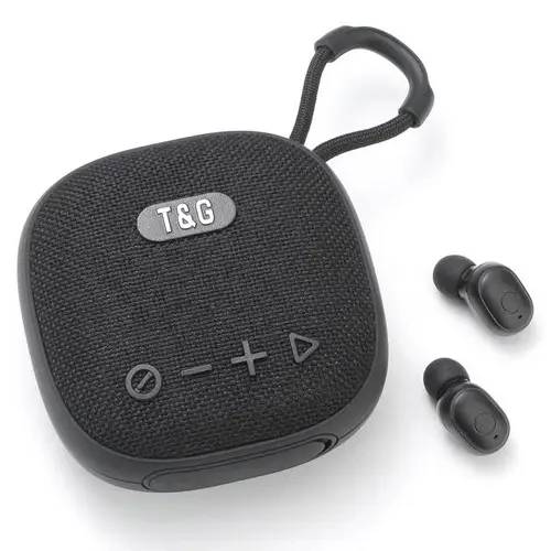 Портативная аккумуляторная Bluetooth колонка и вакуумные беспроводные наушники T&G TG-813 5W Black