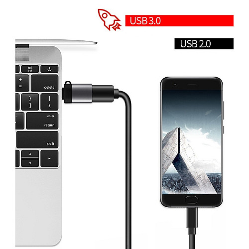 Адаптер Переходник Type-C -мама на USB GT Gray (6151534324)