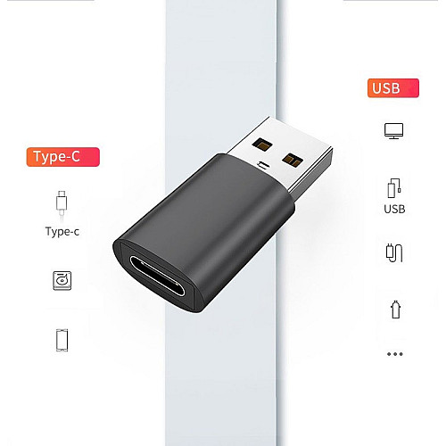 Адаптер Перехідник Type-C -мама на USB GT Black (61515345324)