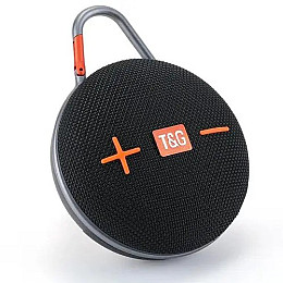 Портативна акумуляторна Bluetooth колонка з карабіном T&G TG-648 FM Radio AUX micro-SD USB 5W Чорна