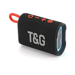 Портативна акумуляторна Bluetooth колонка з RGB підсвіткою T&G TG-396 FM Radio AUX TF-CAR 5W Чорна