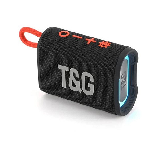 Портативна акумуляторна Bluetooth колонка з RGB підсвіткою T&G TG-396 FM Radio AUX TF-CAR 5W Чорна