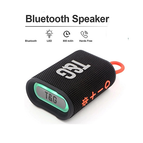 Портативна акумуляторна Bluetooth колонка з RGB підсвіткою T&G TG-396 FM Radio AUX TF-CAR 5W Чорна