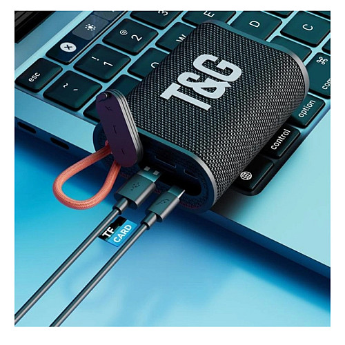 Портативна акумуляторна Bluetooth колонка з RGB підсвіткою T&G TG-396 FM Radio AUX TF-CAR 5W Чорна
