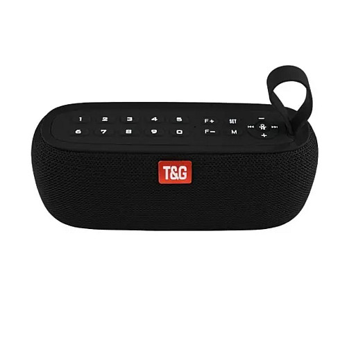 Портативна акумуляторна Bluetooth колонка з LED годинником та захистом від бризок T&G TG-177 Black