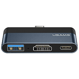 Концентратор USB Type-C Usams US-SJ492 Mini HUB Чорний (SJ492HUB01)