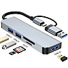 Концентратор TWS 5-in-1 USB Type-C/Type-A to 1хUSB3.0 2xUSB 2.0 SD/MicroSD