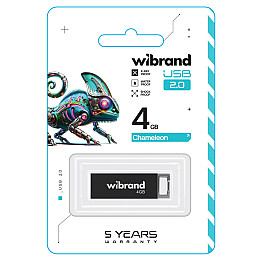 Флеш память Wibrand USB 2.0 Chameleon 4Gb Black