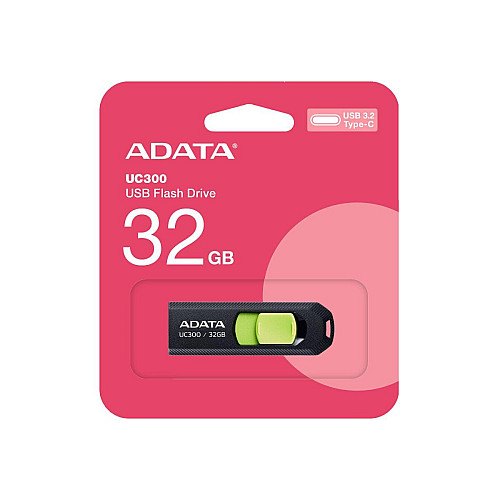 Флеш пам'ять ADATA USB 3.2 Gen1 UC300 Type-C 32Gb Чорно-зелений