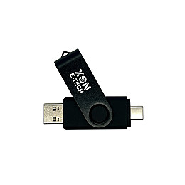 Флеш-накопитель XON FlashDrive DuoConnect 128GB USB 2.0 + USB Type-C Black (FX2DR128PB 7539)