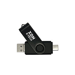 Флеш-накопитель XON FlashDrive MultiConnect 128GB USB 2.0 + USB Type-C + MicroUSB Черный (FX2M128PB 7645)