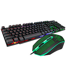 Комплект проводной игровая клавиатура и мышь Imice KM-680 с RGB подсветкой USB Black