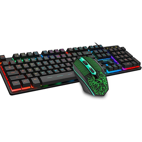 Комплект проводна ігрова клавіатура та миша Imice KM-680 з RGB підсвіткою USB Black