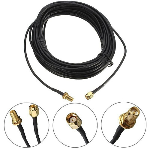 Антенный кабель - удлинитель с SMA разъемами Unitoptek RP-SMA-10 10 м (101034)