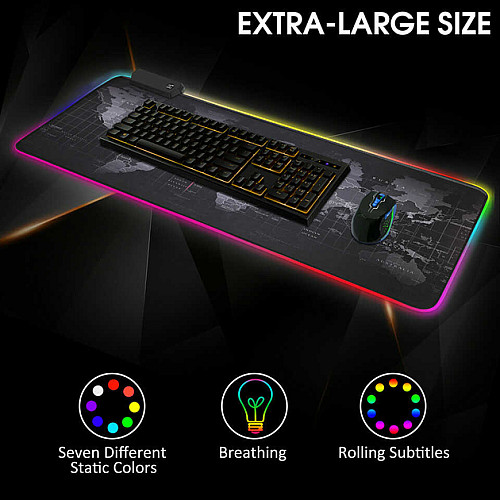 Игровая поверхность с RGB подсветкой FeelTouch 800 x 300 мм Black