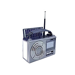 Радиоприемник аккумуляторный с фонариком и солнечной панелью Solar Golon RX-355S Grey