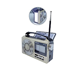 Радиоприемник аккумуляторный с фонариком и солнечной панелью Solar Golon RX-355S