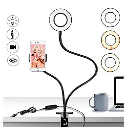 Держатель для телефона Leave Stream Professional на прищепке с подсветкой Черный (457PLS-2)