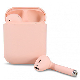 Беспроводные блютуз наушники i12 TWS с боксом для зарядки Pink (au174-hbr)