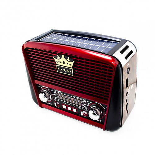 Радіоприймач GOLON-RX 455 SOLAR USB+SD Червоний