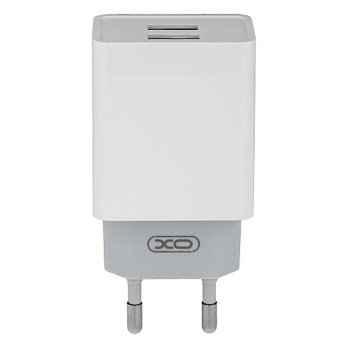 Зарядное устройство XO L65EU 2.4A адаптер 2 USB + кабель Type C Белый