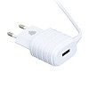 Сетевий зарядний пристрій Inkax CD-09 2.1A 1 USB + кабель Type C Білий