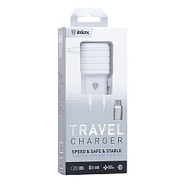 Сетевая зарядка Inkax CD-09 2.1A 1 USB + кабель Type C Белый