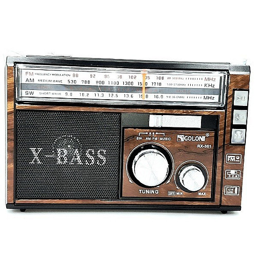 Радиоприемник GOLON RX-381 USB+SD Коричневый