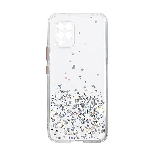 Чехол Frame with Sequins для Xiaomi Mi 10 Lite Серебристый