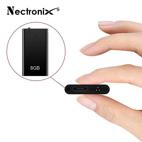 Мини диктофон с активацией голосом Nectronix R12, 8 Гб, аккумулятор на 18 часов записи (100782)
