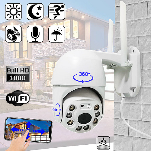 Камера зовнішнього відеоспостереження Visio CAM-6-IP Wi-Fi поворотна відеокамера вулична 2.0mp, 360°/90° Білий