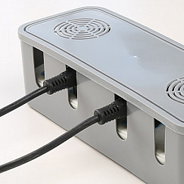 Органайзер для кабеля с крышкой UKC бокс для проводов 27х9 см Серый (01175)