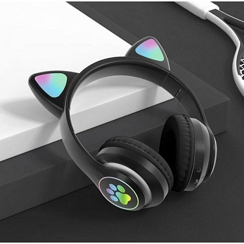 Бездротові Bluetooth навушники з вушками Cat Ear VZV-23M/ 7805 з LED підсвіткою