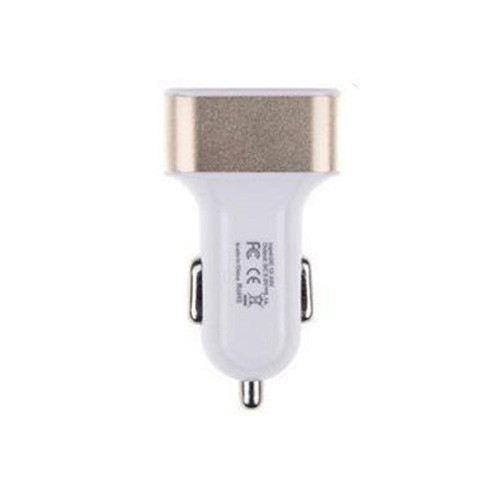 Зарядное устройство Car 11582 автомобильное квадрат 3USB 3.1A Gold White (av135-hbr)