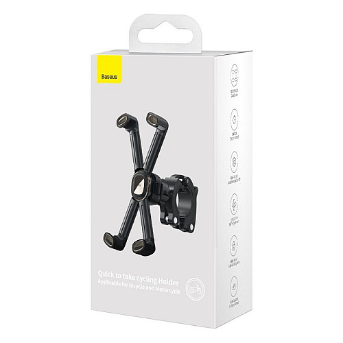 Універсальний тримач для велосипеда BASEUS SUQX-01 Quick to take cycling Holder 22-30мм чорний