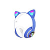Беспроводные Bluetooth-наушники с ушками Cat Ear VZV-24M/8079 LED Синие