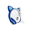 Беспроводные Bluetooth-наушники с ушками Cat Ear VZV-24M/8079 LED Синие