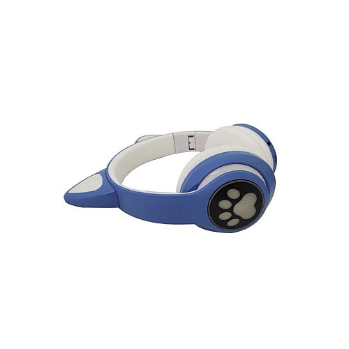 Беспроводные Bluetooth-наушники с ушками Cat Ear VZV-24M/8079 LED Синие