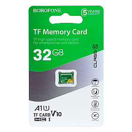 Карта пам'яті Borofone Micro SDHC 32gb 10 Class Зелений