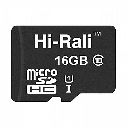 Карта пам'яті Hi-Rali Micro SDHC 16gb UHS-1 10 Class Чорний