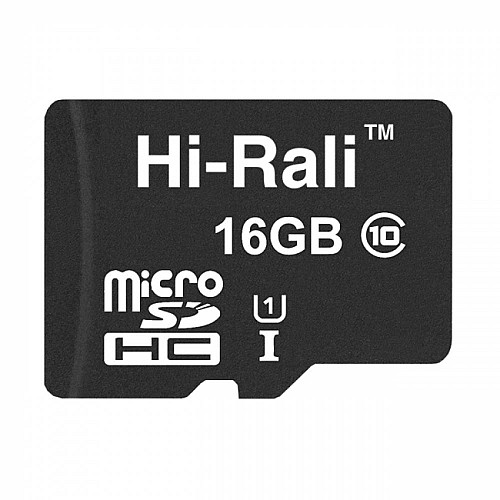 Карта памяти Hi-Rali Micro SDHC 16gb UHS-1 10 Class Черный