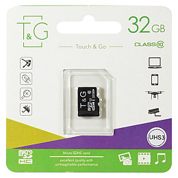 Карта пам'яті T&G Micro SDHC 32gb UHS-1 10 Class Чорний