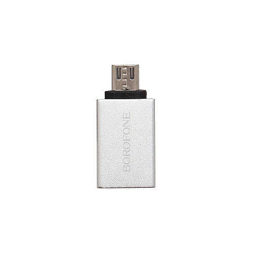 Переходник адаптер Borofone BV2 USB-A на Micro-USB OTG USB 3.0 Срібний