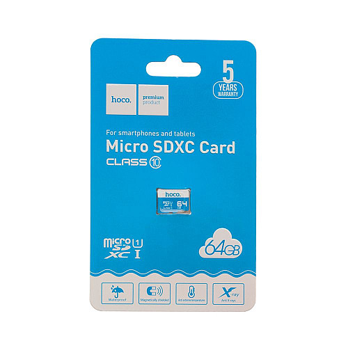Карта пам'яті MicroSDXC Hoco 64gb 10 Class Синій