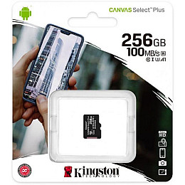 Карта пам'яті MicroSDXC King Canvas Select Plus UHS-1 256gb 10 Class Чорний