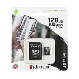 Карта пам'яті з адаптером MicroSDXC King Canvas Select Plus UHS-1 128gb Class 10 Чорний