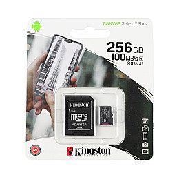 Карта пам'яті з адаптером MicroSDXC King Canvas Select Plus UHS-1 256gb Class 10 Чорний