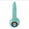 Бездротові Bluetooth навушники з вушками Cat Ear VZV-23M/ 7805 LED Бірюзові