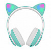 Бездротові Bluetooth навушники з вушками Cat Ear VZV-23M/ 7805 LED Бірюзові