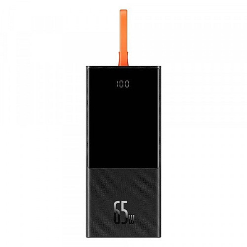 УМБ Power Bank Baseus Elf Digital Display 20000mAh 65W 5A, QC3.0+PD3.0 та з Type-C кабелем 65W Чорний